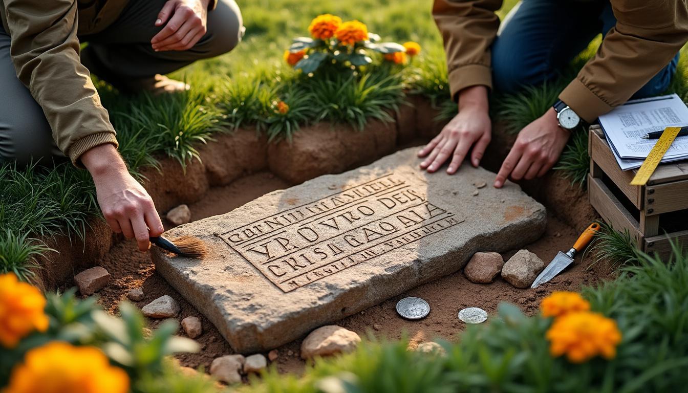una enigmática piedra encontrada en un jardín de estados unidos revela un fascinante tesoro arqueológico romano, desvelando secretos históricos sorprendentes.