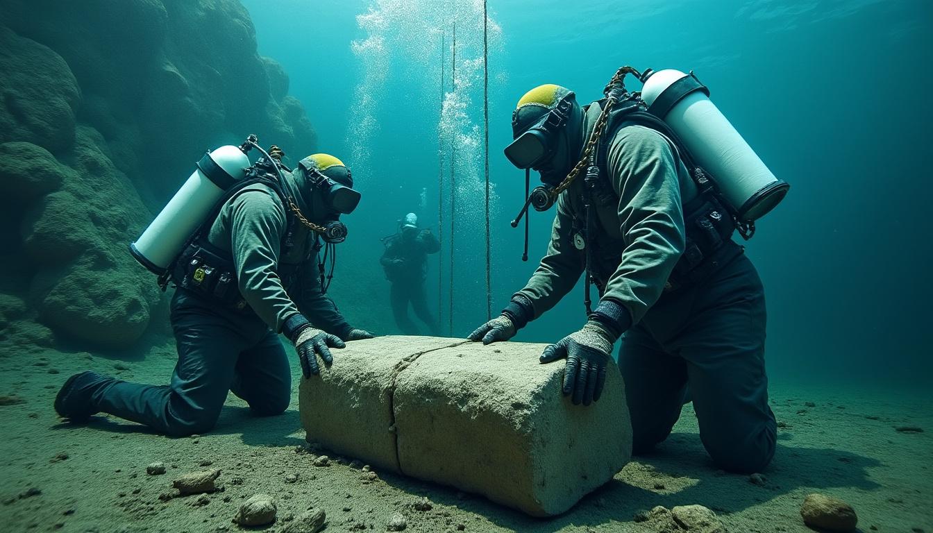 arqueólogos recuperan bloques de 80 toneladas de una de las siete maravillas del mundo, tras estar sumergidos por 1.600 años, revelando secretos históricos y monumentales descubiertos bajo el mar.