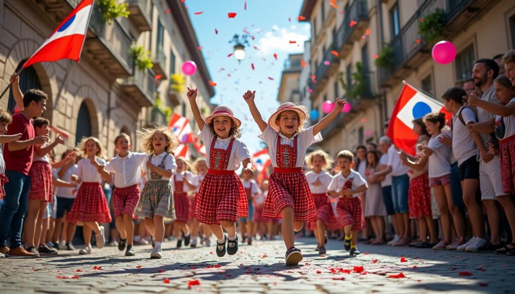la korrika txiki llena el corazón de tudela con euskera y alegría festiva, celebrando la cultura vasca con entusiasmo y participación comunitaria.