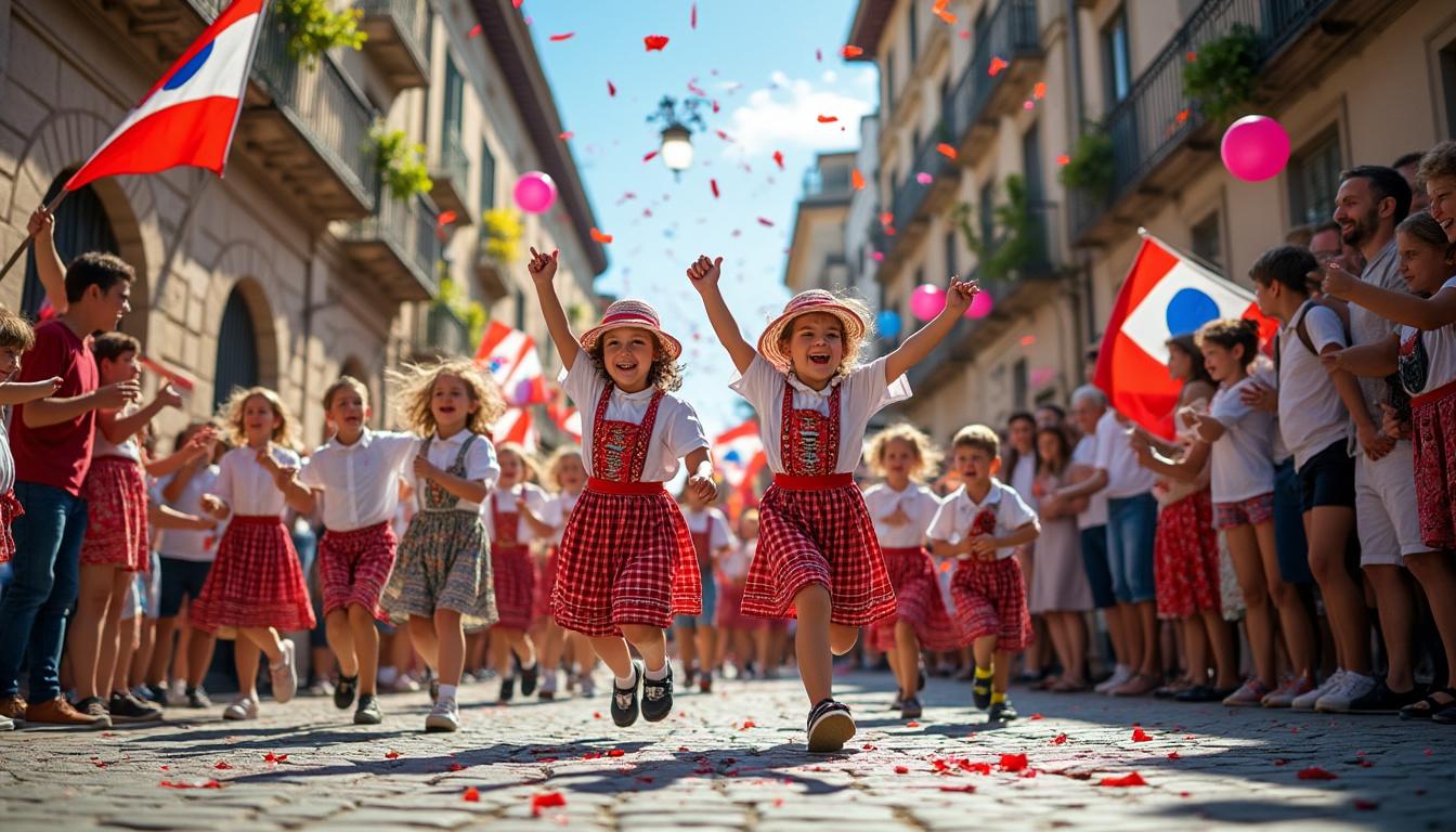 la korrika txiki llena el corazón de tudela con euskera y alegría festiva, celebrando la cultura vasca con entusiasmo y participación comunitaria.