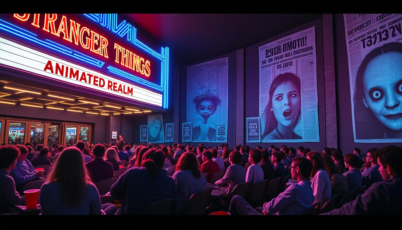 netflix lanza el spin-off animado de stranger things, estrenado directamente en las salas de cine para los fans de la serie y la animación.