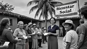 sheinbaum distribuye tarjetas de la pensión mujeres bienestar en nayarit y reafirma que "en méxico manda el pueblo", apoyando el bienestar y la justicia social para las mujeres mexicanas.