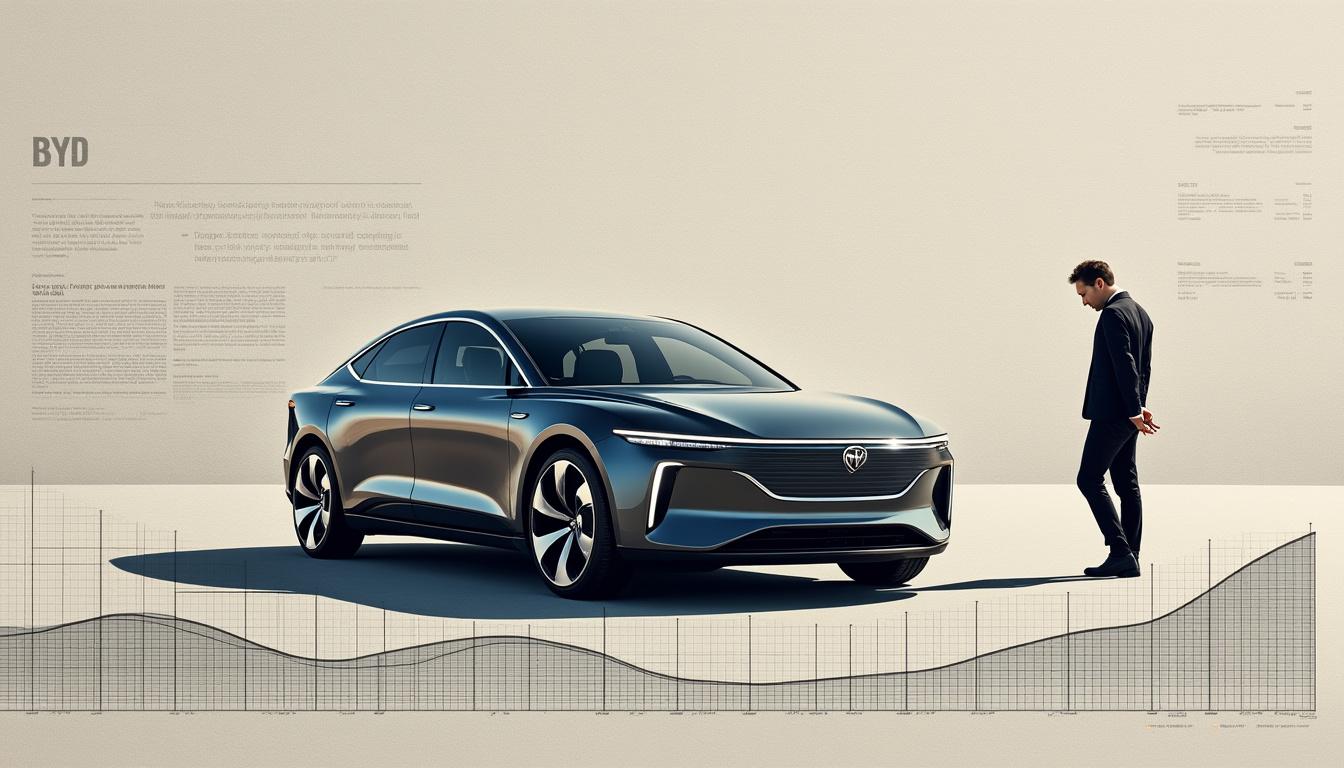 las ventas de byd disminuyen un 36% en febrero, mientras elon musk comenta sobre la operación funcionando por debajo del 50% de su capacidad, generando inquietudes en el mercado.