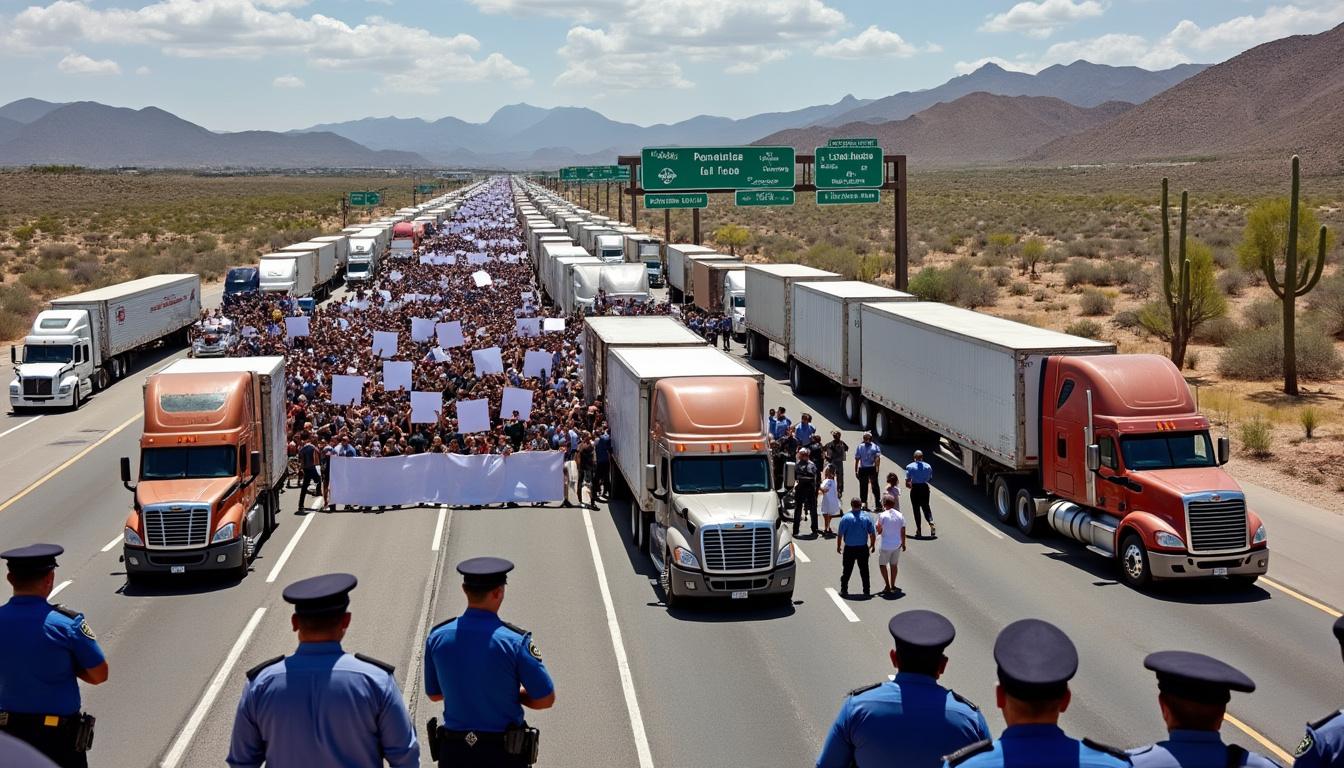 camioneros de méxico detienen rutas clave de carga en una huelga nacional, afectando el transporte y la distribución de mercancías en todo el país.
