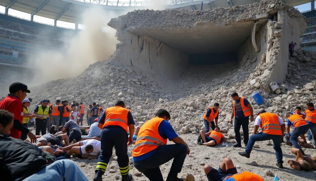 un derrumbe en el estadio de alianza lima provoca heridas a decenas de aficionados durante el evento, generando preocupación y emergencia en el lugar.
