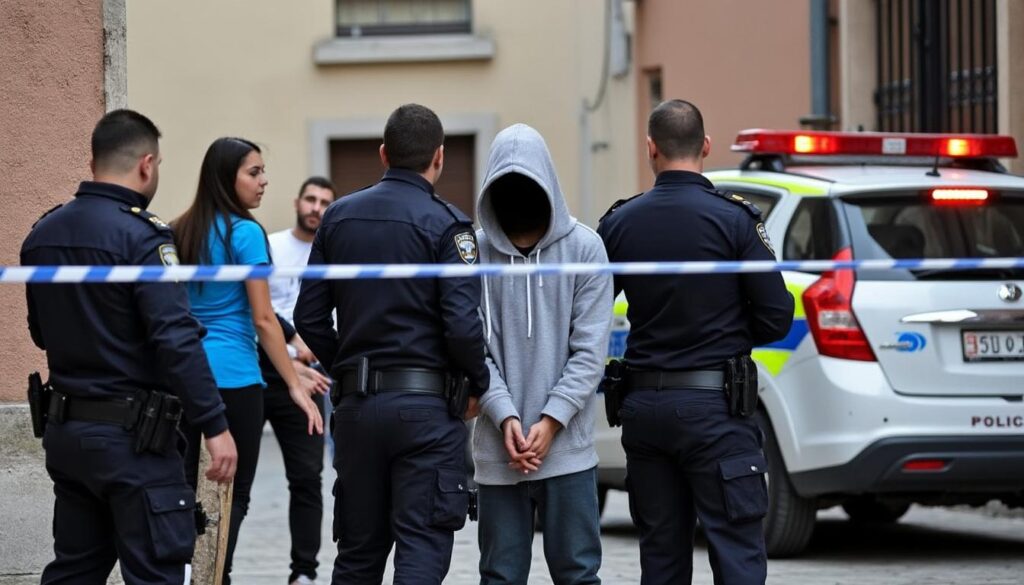 un sospechoso ha sido detenido tras la trágica caída mortal de una mujer desde un tercer piso en pamplona. las autoridades investigan las circunstancias del incidente.