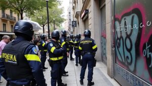 el departamento de seguridad condena firmemente las pintadas ofensivas contra la ertzaintza en amurrio, reafirmando su compromiso con el respeto y la convivencia.