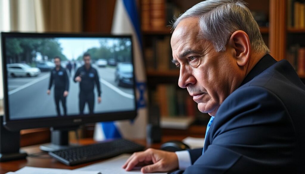 netanyahu expresa su conmoción y tristeza tras ver un impactante video donde un soldado destruye una estatua de jesucristo con un mazo.