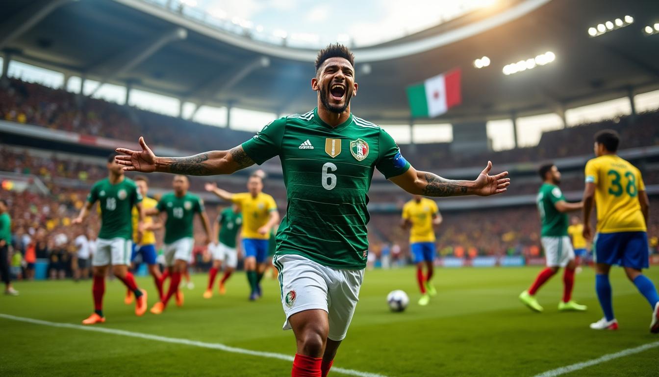 oribe peralta brilla intensamente en la victoria de leyendas de méxico frente a brasil, destacando con su talento y liderazgo en el campo.