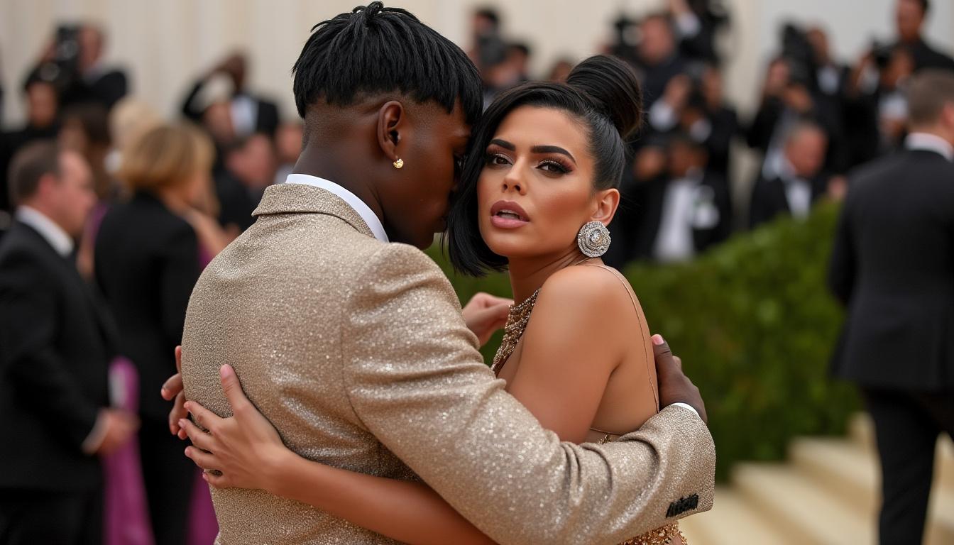 descubre el encuentro tenso entre kris jenner y bad bunny en la met gala: un abrazo frío, sin contacto visual y una atmósfera cargada de tensión.