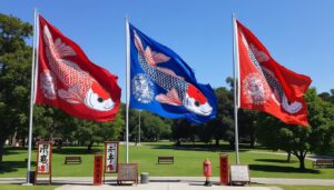 descubre el significado y la historia detrás de las tres enormes carpas que ondean en el parque yamaguchi de pamplona, un símbolo cultural y tradicional de la ciudad.