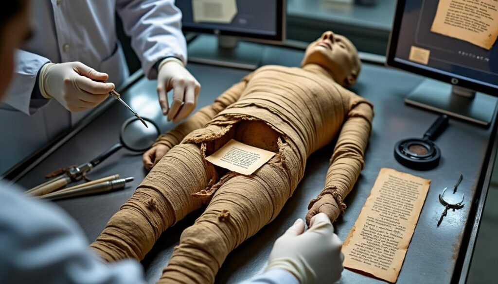 descubre el sorprendente hallazgo de un fragmento perdido de la 'ilíada' escondido en el abdomen de una antigua momia egipcia, revelando secretos milenarios.