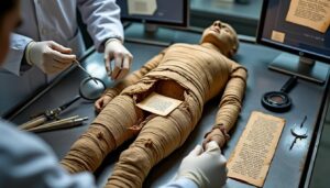 descubre el sorprendente hallazgo de un fragmento perdido de la 'ilíada' escondido en el abdomen de una antigua momia egipcia, revelando secretos milenarios.