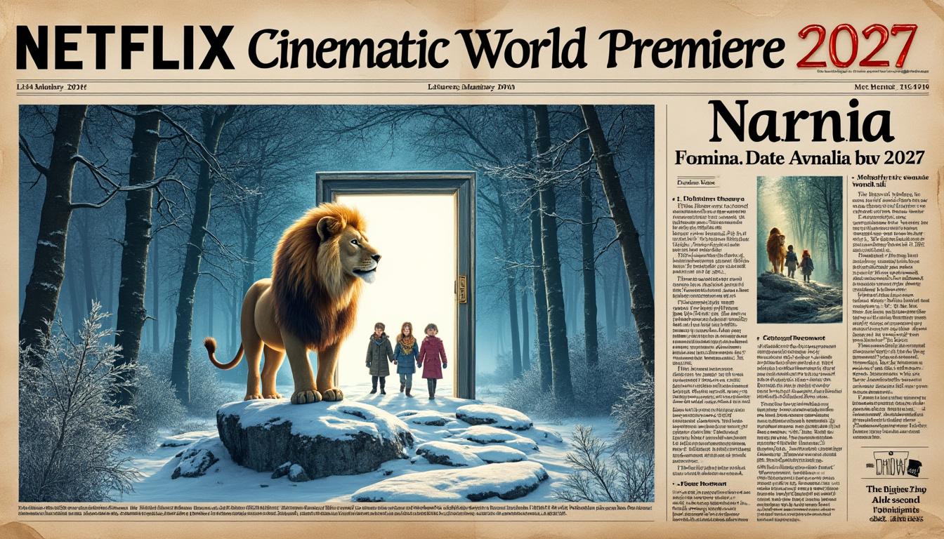 descubre el estreno mundial en cines de 'narnia' en 2027, anunciado por netflix. prepárate para una aventura mágica llena de fantasía y emoción.