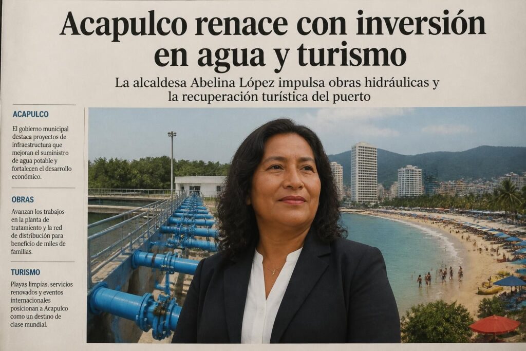 acapulco renace con la inversión federal de 2 mil mdp anunciada por abelina lópez para mejorar el suministro de agua y potenciar el turismo en la región.