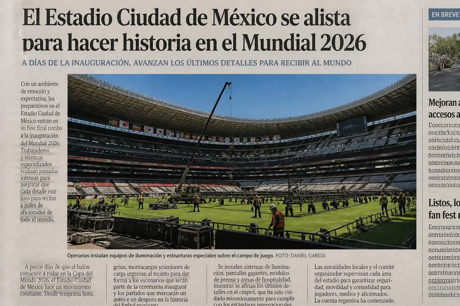 descubre los preparativos del estadio ciudad de méxico para la inauguración del mundial 2026, con todos los detalles y la emoción a solo días del gran evento futbolístico.