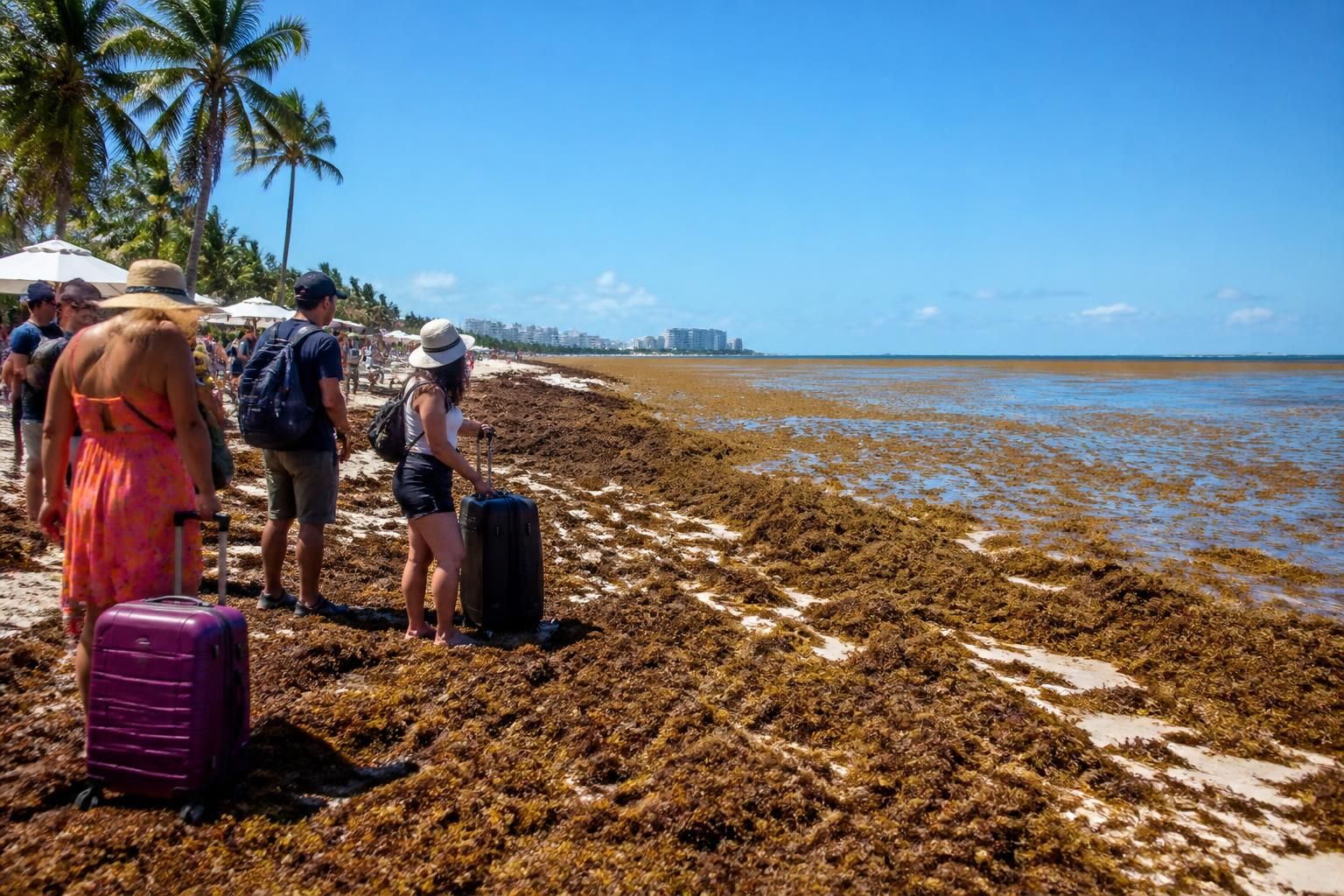 una invasión sin precedentes de sargazo en las playas de florida afecta la llegada de turistas para el mundial 2026, poniendo en riesgo la experiencia vacacional.