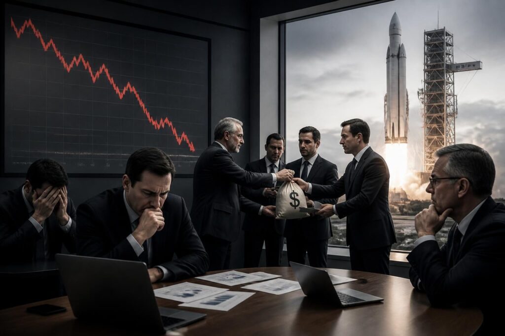 la caída de las acciones de spacex persiste mientras la empresa sigue recaudando fondos para financiar los ambiciosos proyectos espaciales de elon musk.