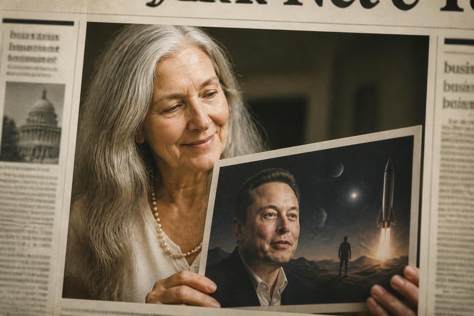 la madre de elon musk comparte una emotiva imagen de cumpleaños para él, que revela detalles sorprendentes al observarla detenidamente.