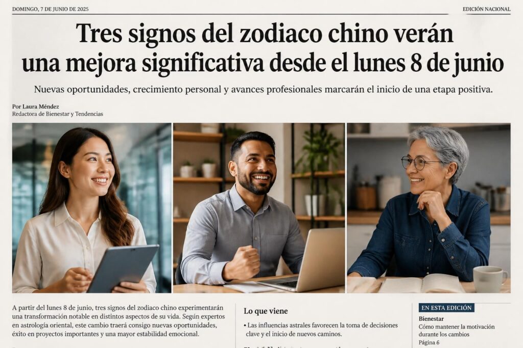 descubre cómo la vida mejora notablemente para 3 signos del zodiaco chino a partir del lunes 8 de junio. no te pierdas las predicciones y cambios positivos que llegarán.