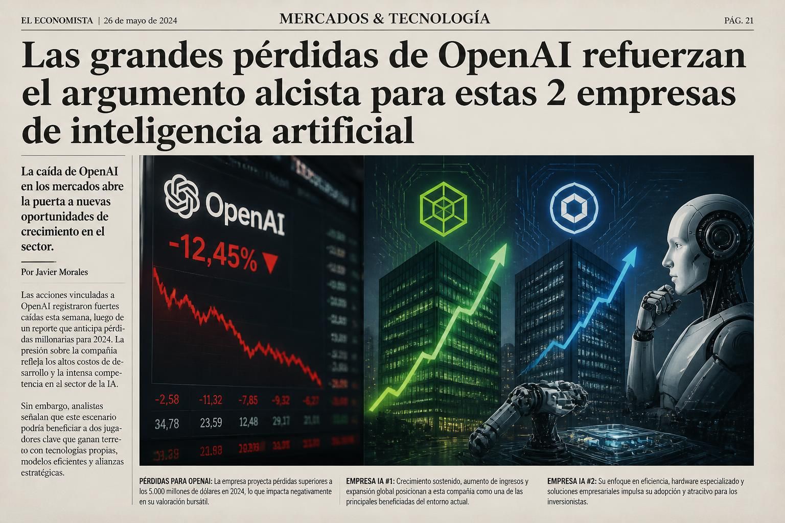 descubre cómo las grandes pérdidas de openai fortalecen el argumento alcista para dos empresas líderes en inteligencia artificial y las oportunidades que esto representa en el mercado.