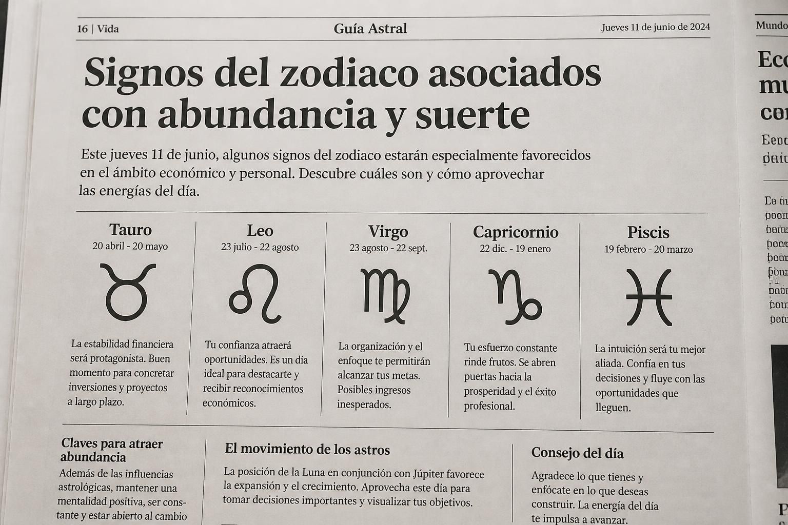 descubre los signos del zodiaco que atraerán gran abundancia y suerte el jueves 11 de junio. ¡prepárate para un día lleno de oportunidades y energía positiva!