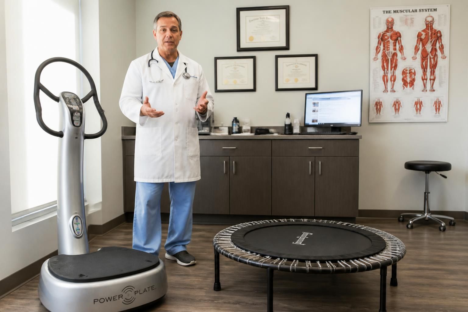 descubre la opinión de un médico de luisiana sobre la efectividad de las placas vibradoras y trampolines para hacer ejercicio y mejorar tu salud.