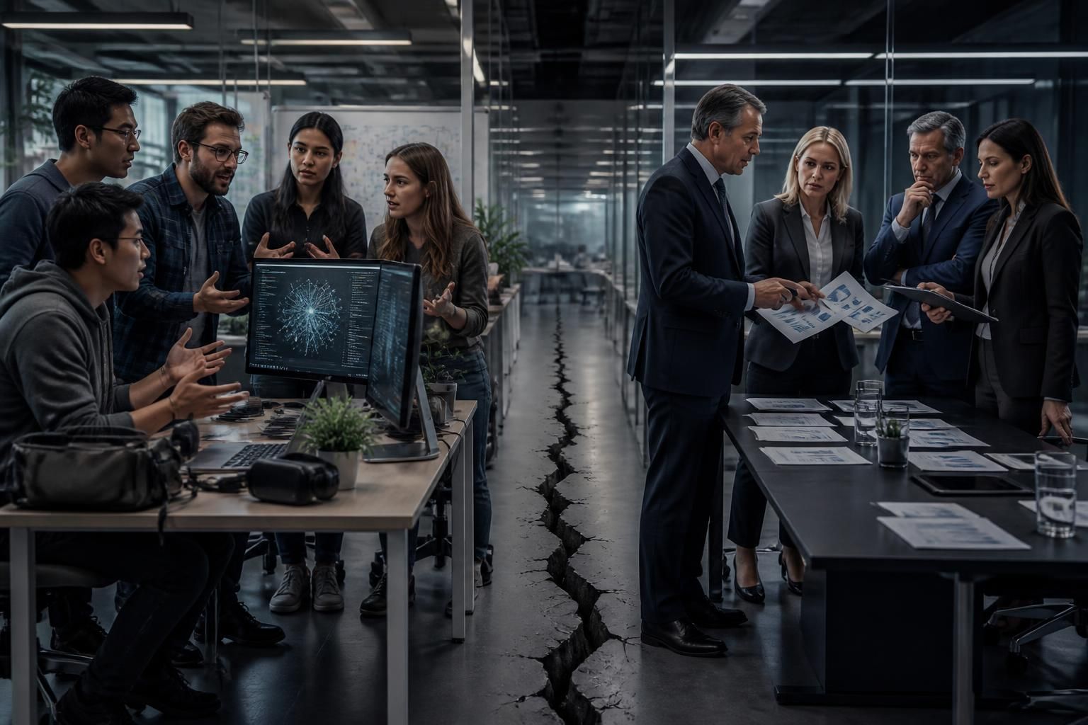 descubre cómo las disputas sobre políticas están ampliando la brecha entre empleados de inteligencia artificial y ejecutivos, afectando la colaboración y el futuro del sector.