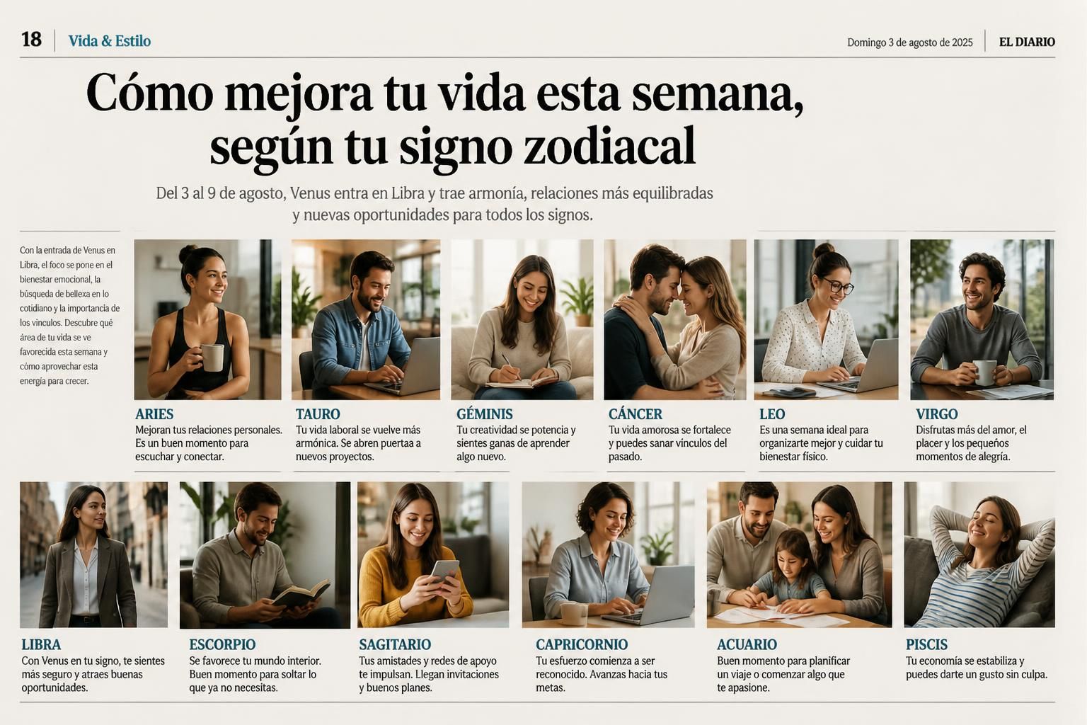 descubre cómo la entrada de venus en libra del 3 al 9 de agosto puede mejorar tu vida según tu signo zodiacal. aprovecha la energía positiva y transforma tu bienestar.