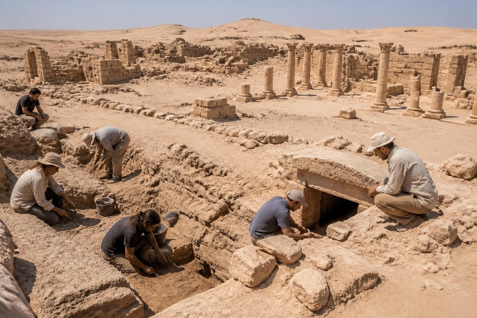 egipto descubre 18 tumbas milenarias y una antigua ciudad bizantina perdida en el desierto, revelando secretos históricos y arqueológicos fascinantes.