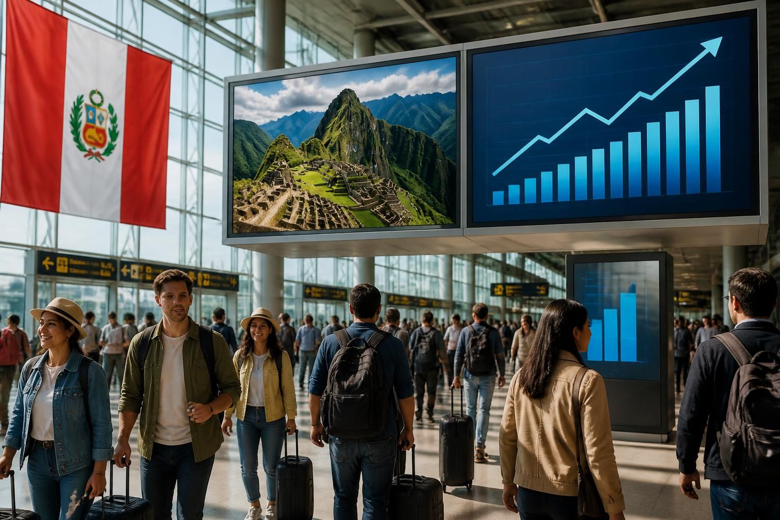 el turismo internacional fortaleció la economía peruana en 2023 con una inversión de 4.689 millones de euros, logrando un crecimiento del 10,1%.