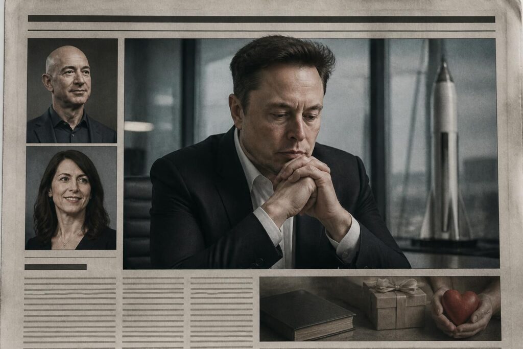 elon musk confirma con pesar que mackenzie scott, la exesposa de jeff bezos, ha realizado donaciones significativas, impactando el mundo benéfico.