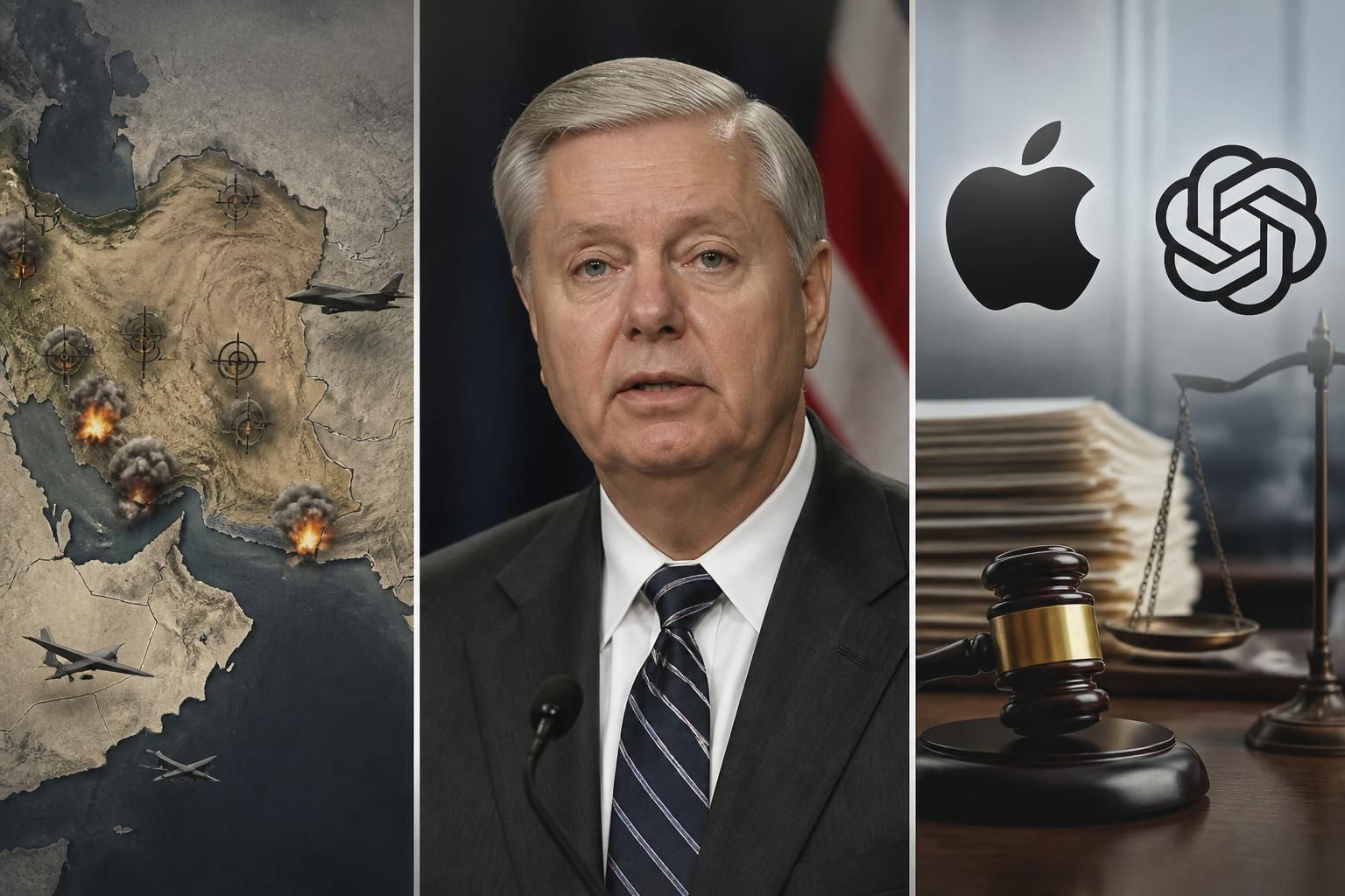 resumen matutino con los últimos impactos desde irán, el papel destacado de lindsey graham, la demanda de apple contra openai y más noticias relevantes del día.