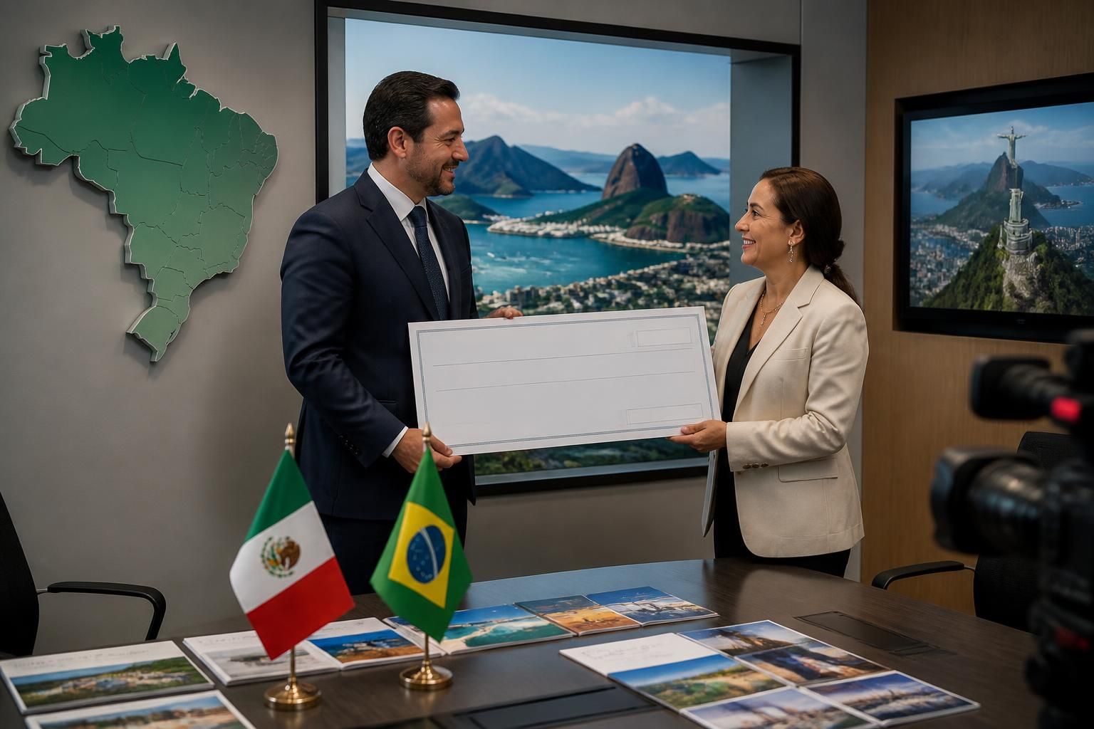 la secretaría de turismo invierte 4.5 millones de pesos en apunta tv para potenciar la promoción turística en brasil y atraer más visitantes.