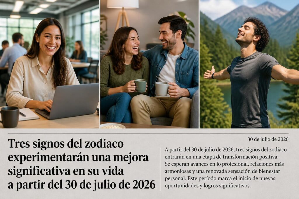 descubre cómo la vida mejora significativamente para 3 signos del zodiaco después del 30 de julio de 2026 y qué cambios positivos te esperan.