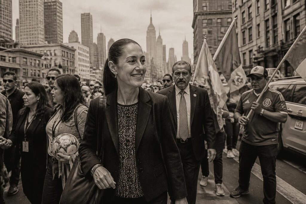 sheinbaum llega a nueva york para vivir la intensa emoción de la final de la copa del mundo, disfrutando del evento deportivo más esperado del año.