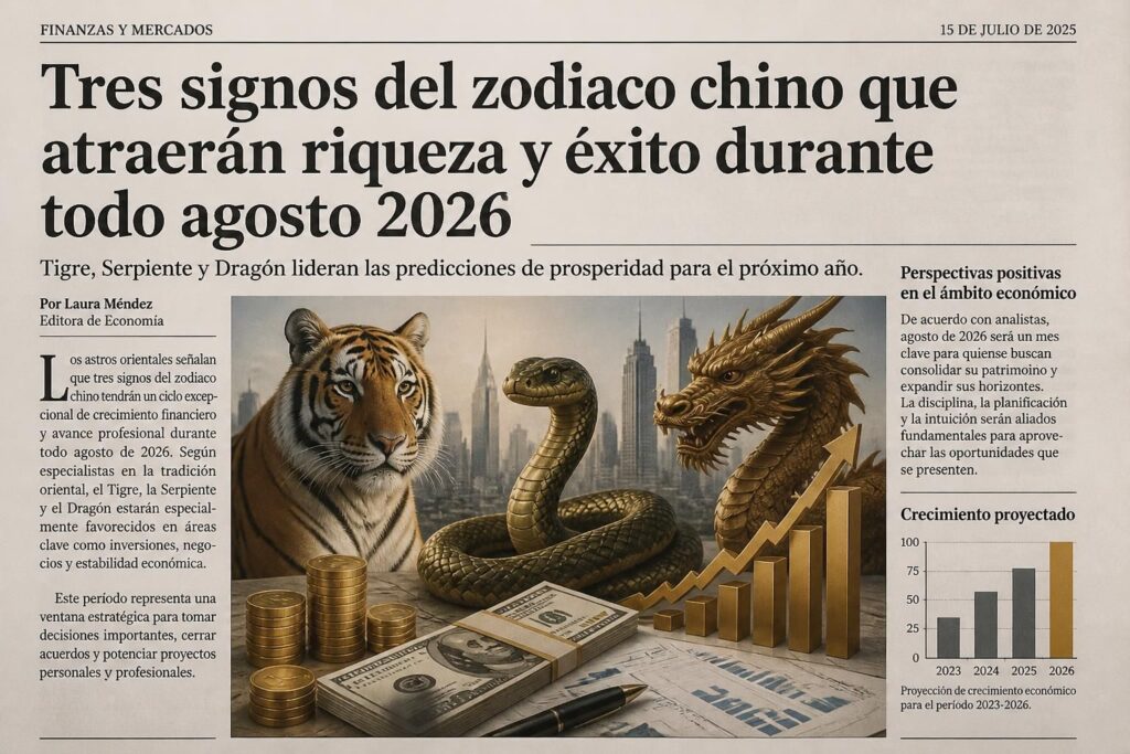descubre los tres signos del zodiaco chino que atraerán riqueza y éxito durante todo agosto 2026. prepárate para aprovechar al máximo este mes de oportunidades y prosperidad.