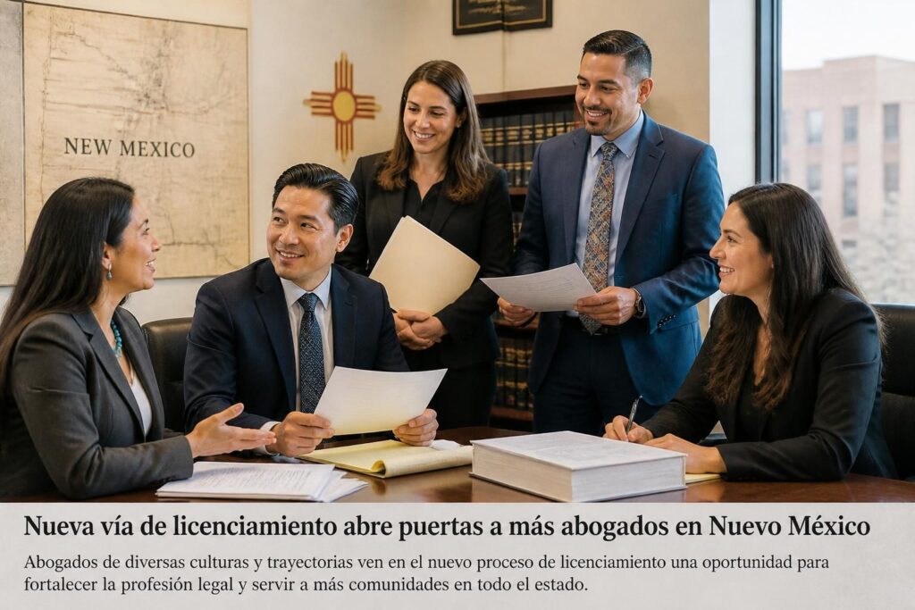abogados en nuevo méxico confían en que una nueva vía de licenciamiento aumente el número de profesionales del derecho, mejorando el acceso a servicios legales en la región.