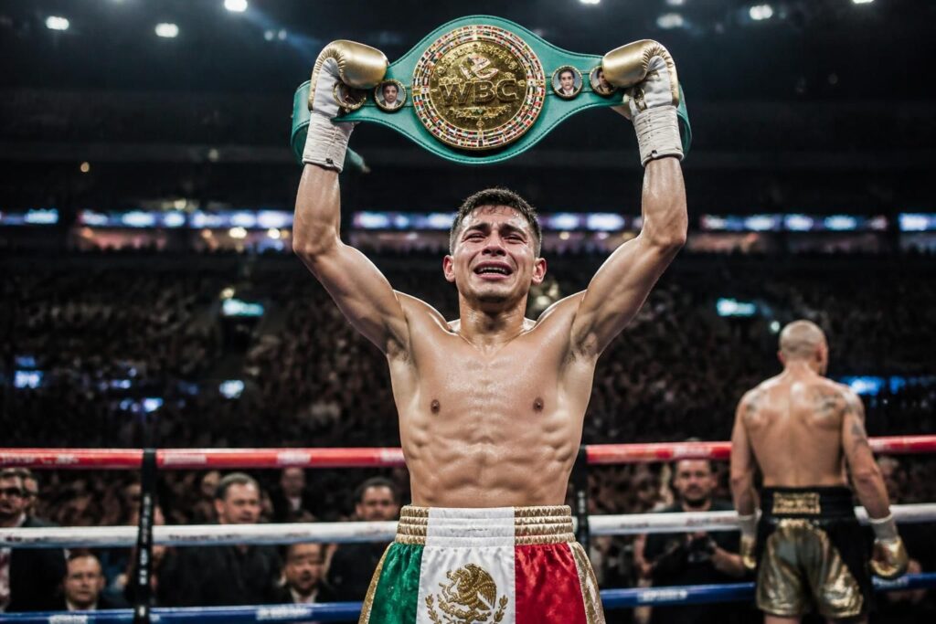 camarón zepeda logra el campeonato ligero del cmb tras una espectacular victoria sobre roach, consolidándose como nuevo campeón mundial.