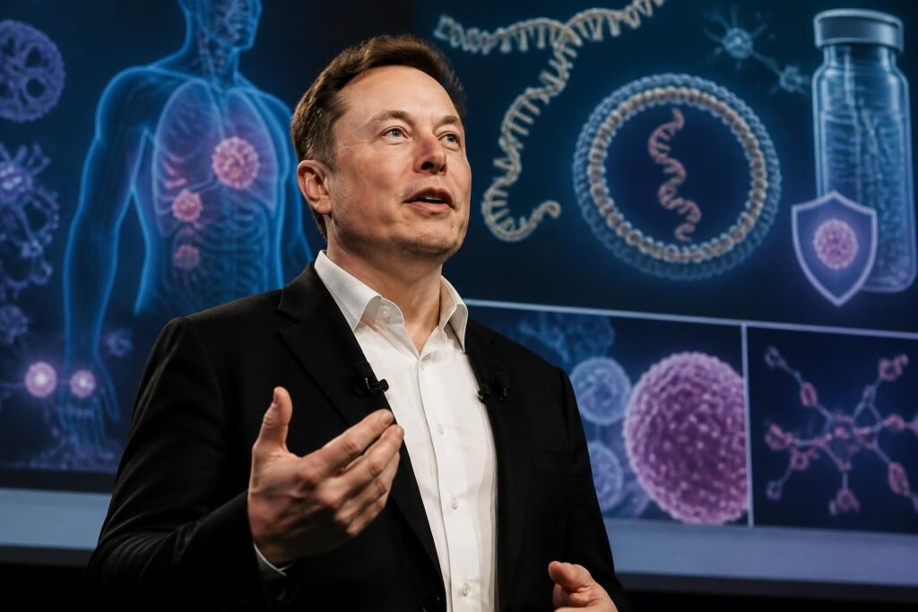 elon musk resalta el enorme potencial del arnm tras los recientes avances de moderna y merck en el desarrollo de vacunas contra el cáncer, abriendo nuevas esperanzas en la medicina.