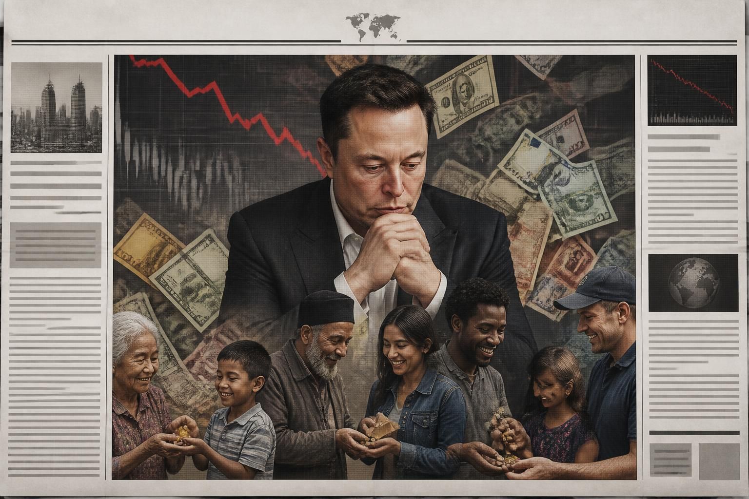 aunque elon musk ya no es billonario en dólares, sigue teniendo suficiente riqueza para repartir una cantidad significativa a cada persona en el mundo.