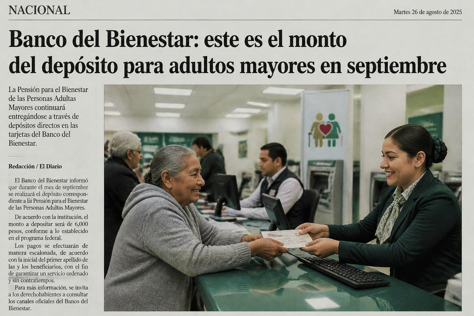 banco del bienestar anuncia oficialmente el monto del depósito para adultos mayores en septiembre, garantizando apoyo económico y bienestar a esta población.