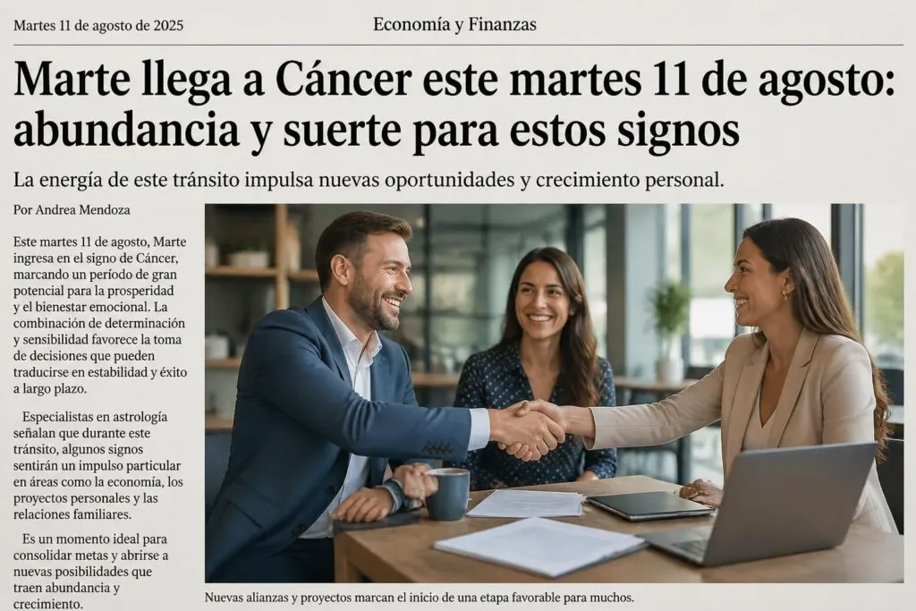 descubre qué signos del zodiaco atraerán abundancia y suerte con la entrada de marte en cáncer el martes 11 de agosto. ¡prepárate para un cambio positivo en tu vida!