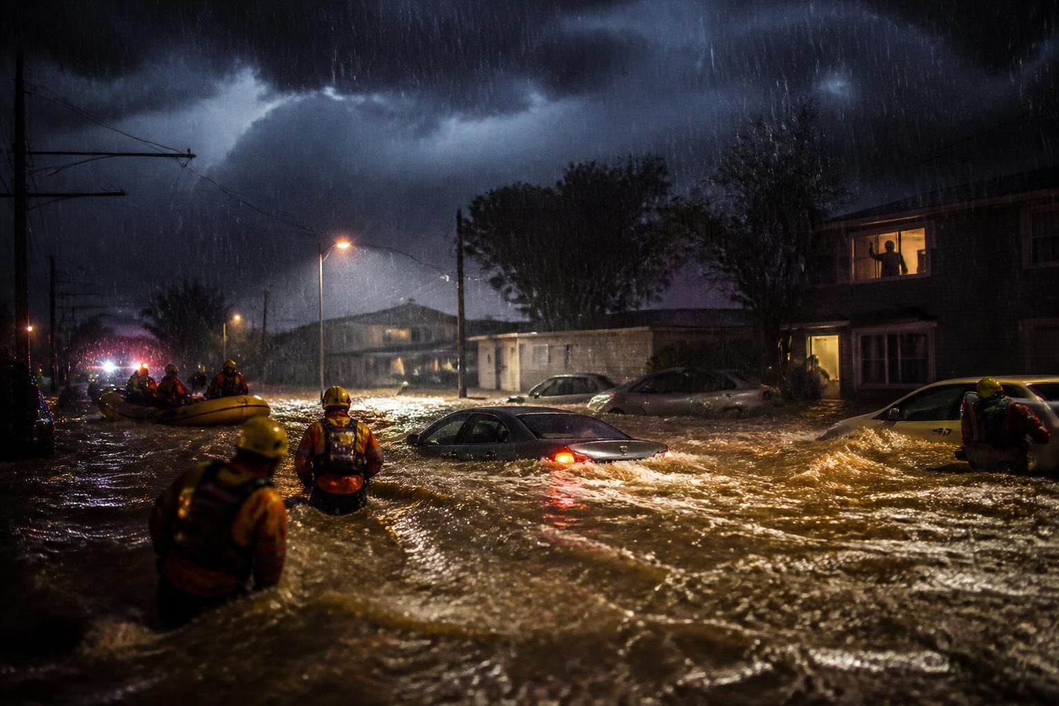 tres personas pierden la vida en nuevo méxico debido a inundaciones repentinas durante la noche, según informa la policía en medio de alertas graves por lluvias intensas.