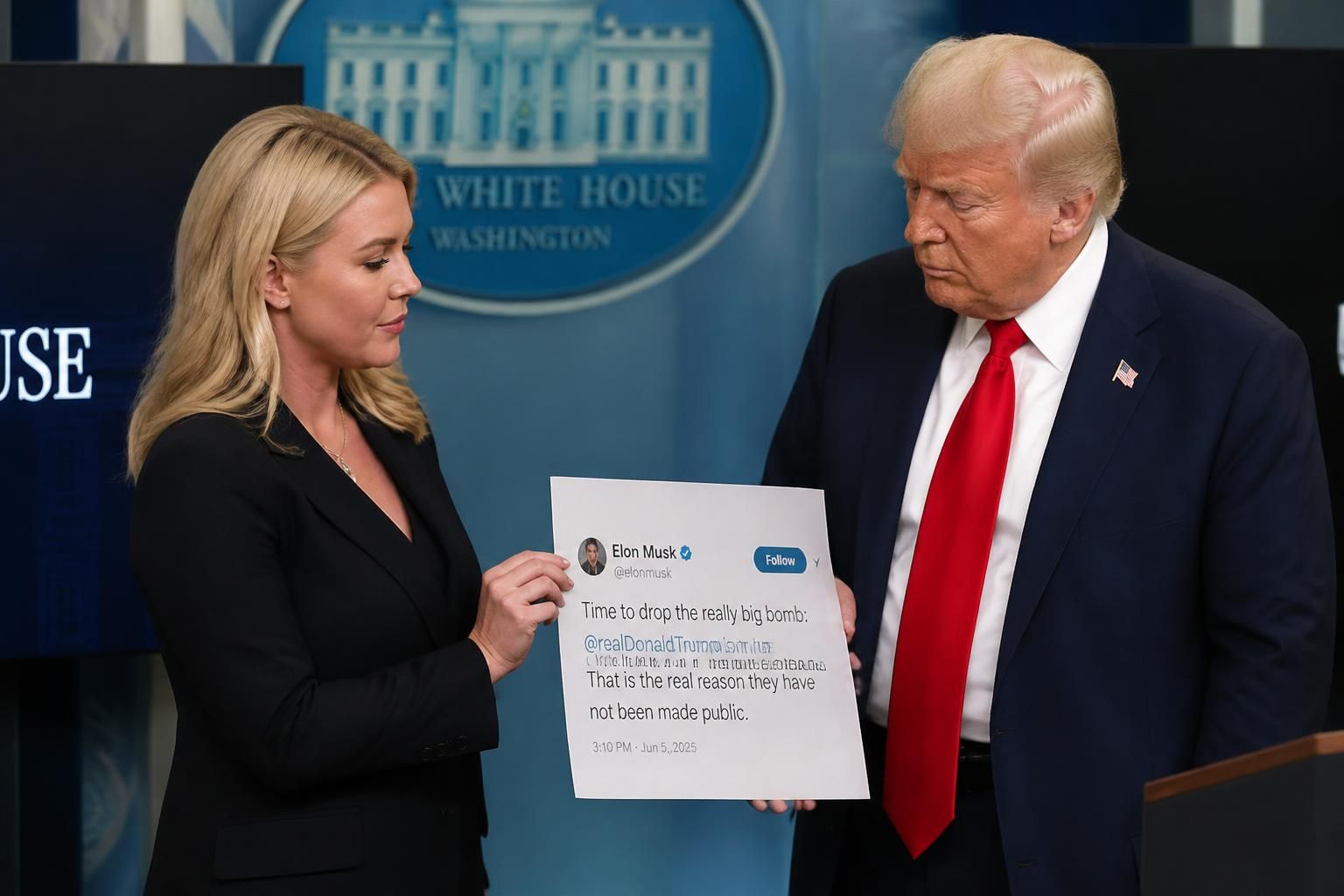 natalie harp entregó a donald trump un tuit impreso de elon musk que causó fuerte impacto, dejando señales visibles en sus nudillos. descubre los detalles de este encuentro inesperado.