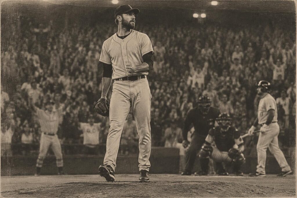 ashby hace historia en los playoffs al establecer un nuevo récord de entradas sin permitir carreras como relevista.