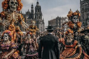 descubre cómo una escena de james bond inspiró el desfile del día de muertos que ciudad de méxico convirtió en una tradición propia.