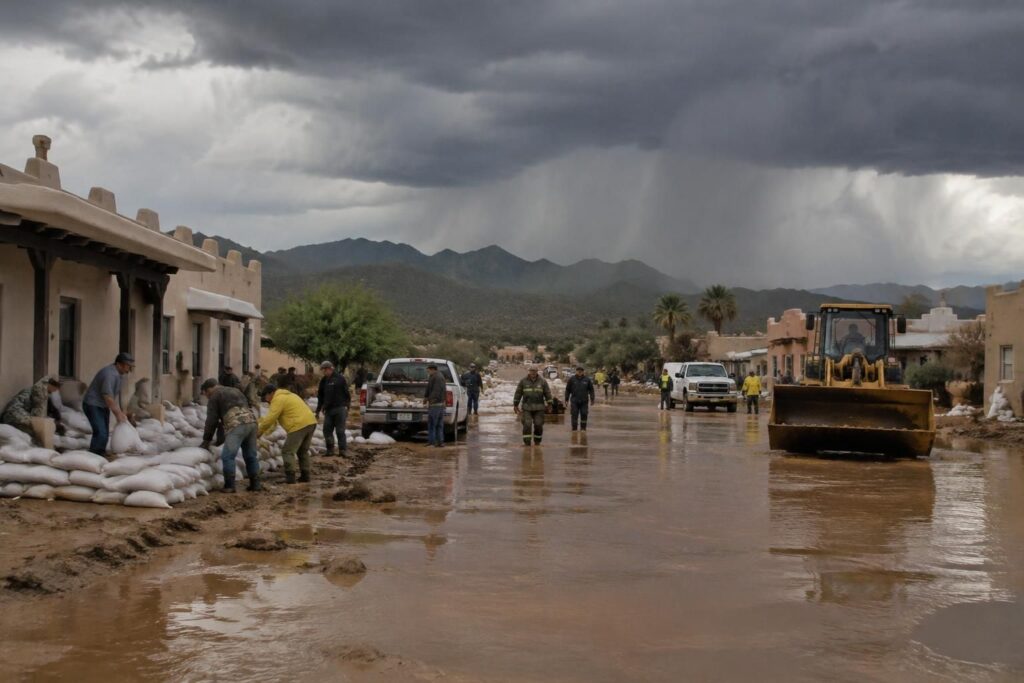 el suroeste de estados unidos, afectado por graves inundaciones, se prepara para nuevas lluvias mientras persiste el riesgo de más daños.
