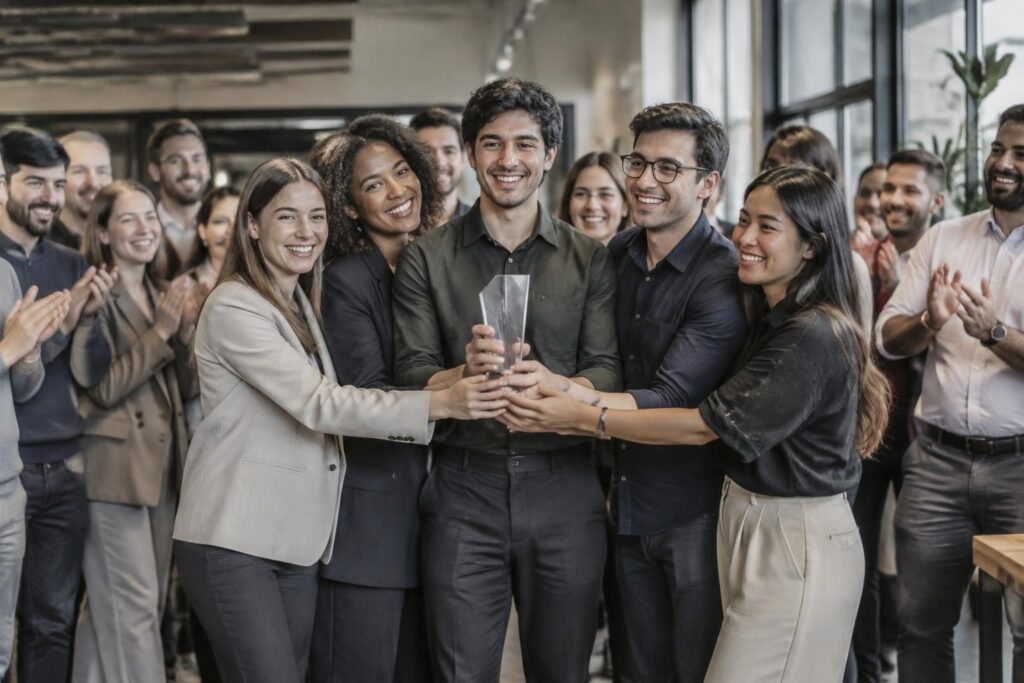 los cinco veinteañeros que fundaron golem reciben un premio que reconocen como un logro de todo el equipo.