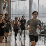 la contaminación obliga a los corredores de singapur a trasladar sus entrenamientos a centros comerciales para evitar la bruma.